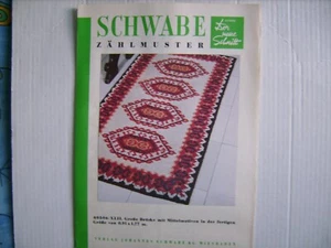 Teppich-Zählmuster: Große Brücke mit Mittelmotiven - Größe 0,91 x 1,77 m - - Bild 1 von 1