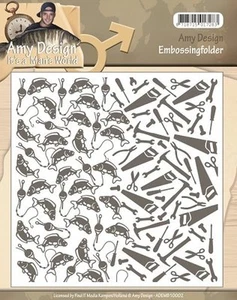 Prägeschablone / Embossing Folder  - Angeln und Werkzeuge  (ADEMB10002) - Bild 1 von 1