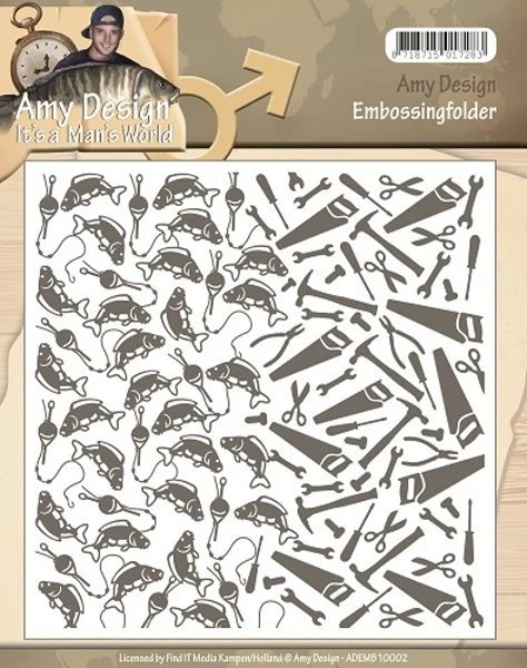 Prägeschablone / Embossing Folder  - Angeln und Werkzeuge  (ADEMB10002) - Bild 1 von 1