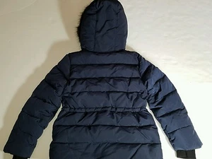 ZARA GIRLS QUILTED PUFF COAT WITH FAUX FUR HOOD  - Picture 1 of 9