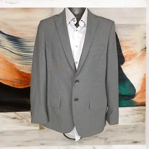 Haggar Jacket Blazer Mens 40R Slim Fit Gray Semi Unstructured Double Vented - Picture 1 of 9