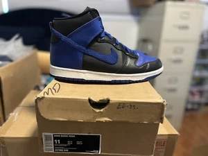 Nike Dunk High Black Old Royal 2012 Size 11 317982 049 Rare vnds Og all - Picture 1 of 7