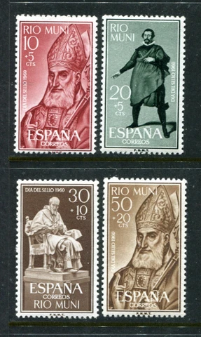 Rio Muni B 3-B6, MNH. Michel 14-17. Stamp Day 1961: Bishop Juan de Ribera Cover