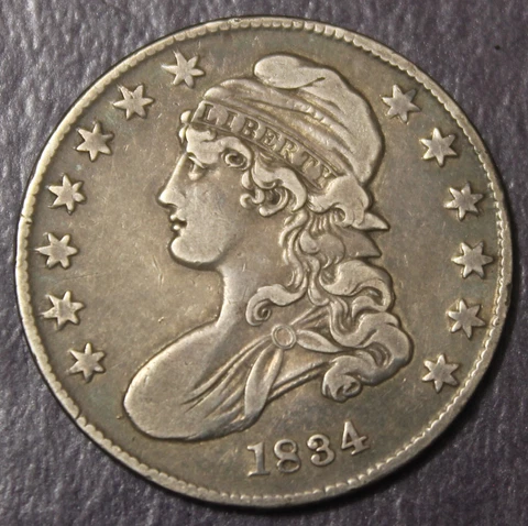 1834 Capped Bust Half Dollar Choice VF Near XF...................Lot 9188 Cover