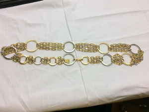 Vintage Chunky Loop Chain Hoop Belt Ladies girls MM Fashion Gold - Picture 1 of 5