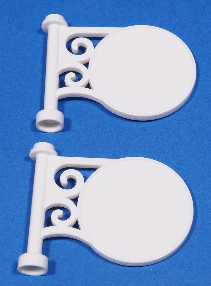 LEGO - 2 Ornament Strassen Schilder weiß / Verkehrsschild / 13459 NEUWARE (e1) - Bild 1 von 1