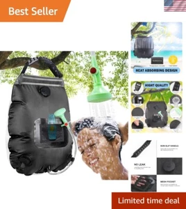5 Gallon Solar Shower Bag - Portable Camping Shower with Easy Switch Shower Head - Picture 1 of 8