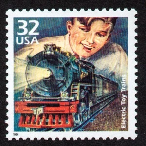 USA, SCOTT # 3184-D, MNH BOY PLAYING WITH ELECTRIC TOY TRAIN, MADE BY LIONEL - Picture 1 of 2