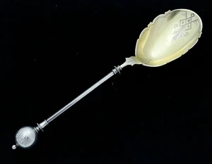Cuchara para servir George Sharp Sterling FINAL BOLA corte brillante 10 1/2" - Imagen 1 de 7