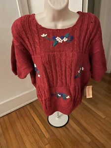 Nuevo con etiquetas Suéter Vintage Chinawear Floral Bordado Rojo Stock Muerto Para Mujer Mediano - Imagen 1 de 12
