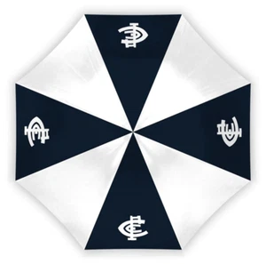 Carlton Blues Official AFL Compact Glovebox Rainy Day Umbrella Team Colours - Picture 1 of 1