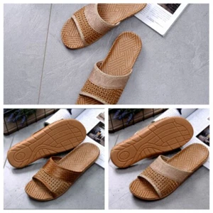 Mens Sandal Slipper Shoes Floor Footwear Woven Non-slip Lounge Holiday Indoor - Picture 1 of 6