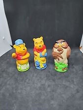 Winnie the Pooh 4" Vinyl Or Rubber Figures Lot Vintage. 2 Are Electronic 