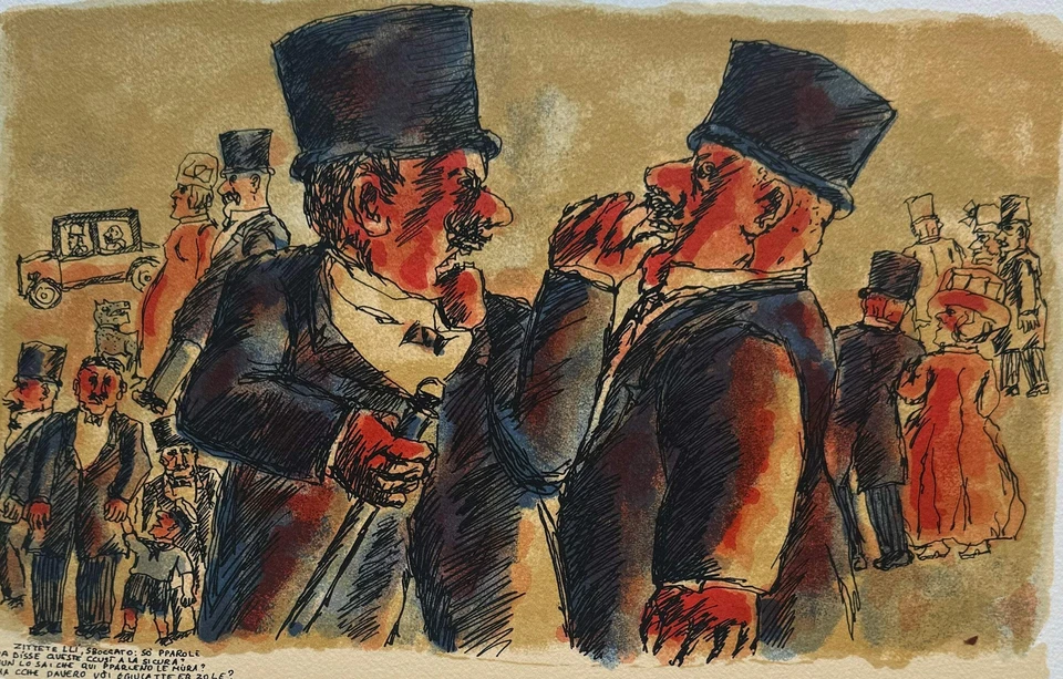 Il confronto Franz Borghese Opera Dipinto SERIGRAFIA Firmata Numerata Borghesia - Immagine 1 di 1