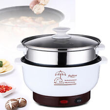 Electric Cooker 1.8L Portable Mini Small Slow Cookers w/ Steaming Grid 800W