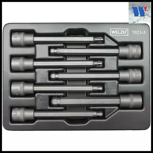 Welzh Werkzeug 3/8dr Extra Long Ball Hex Allen Key Socket Set 110mm H3-H10 - Picture 1 of 4