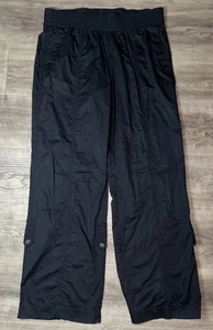 Mens DKNY Ribstop Nylon Loose Baggy Fit Track Pants Size Medium Black - Picture 1 of 5