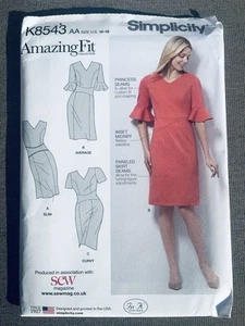 Simplicity 8543 Amazing Fit Cups B-DD Pieces Dress Size 10 - 18 UNCUT FF - Picture 1 of 1
