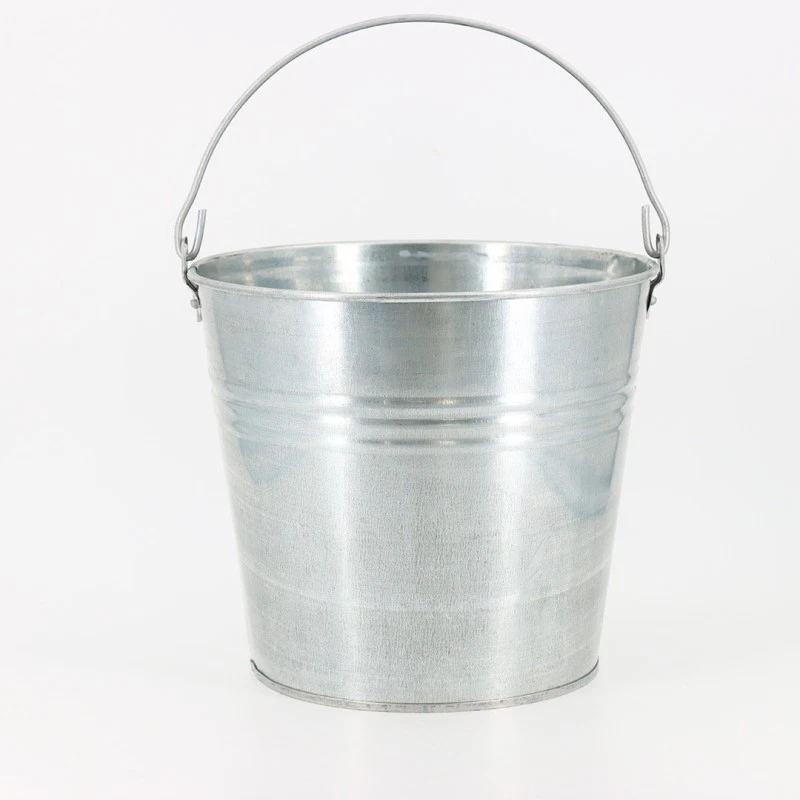 Seau 12L Robuste et polyvalent de jardin en Acier galvanisé avec poignée - Terre - Photo 1/4