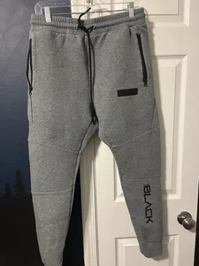 ACTIVELY BLACK UNISEX RUBBER PATCH PREMIUM JOGGERS SIZE M - Picture 1 of 8