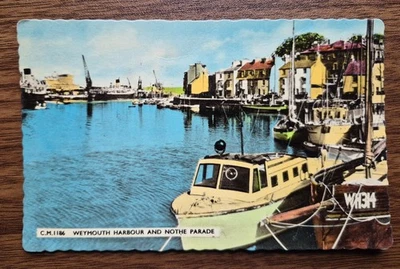 Vintage Weymouth Harbour & Nothe Parade Postcard Sunray Series - Image 1 of 2