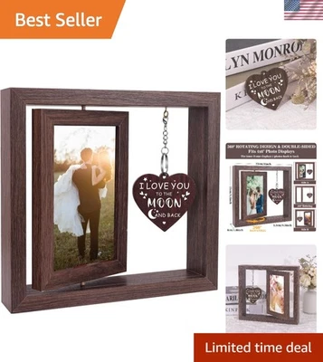 Elegante marco de fotos de amor 4x6 con diseño giratorio - Regalo perfecto para parejas Foto 1 de 4