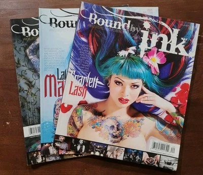 Bound By Ink Tattoo Magazine Lot Issue 12 13 14 2013 Scarlett Lash Vendetta Mae - Image 1 of 4