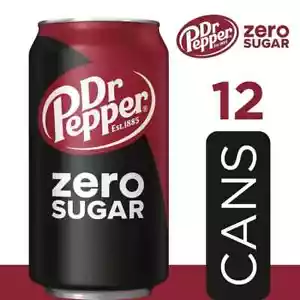 Dr Pepper Zero Sugar Soda, 12 fl oz cans, 12 pack FAST SHIPPING! - Picture 1 of 1