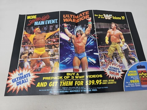 WWF VOL 19- Hulk Hogan Ultimate Warrior. Coliseum Home Video Ad ORIGINAL Cover