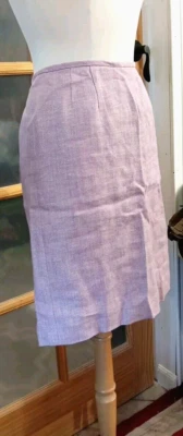 Falda lápiz de lino vintage Kasper Petite forrada en lila elegante plisada talla clase 4P Foto 1 de 4