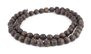 Vintage-Style Round Olive Wood Beads from Bethlehem 10mm Middle East Brown - Picture 1 of 4
