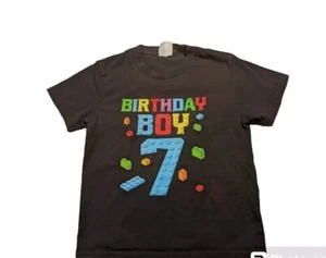 Boys Size XS "Birthday Boy 7" Black Shirt - Picture 1 of 3