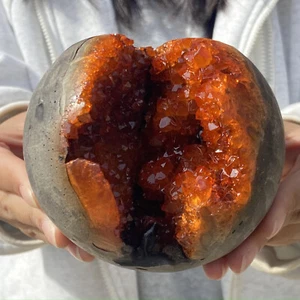 2.42LB Natural yellow crystal cave quartz Open Mouth Crystal Ball Reiki Healing - Picture 1 of 13