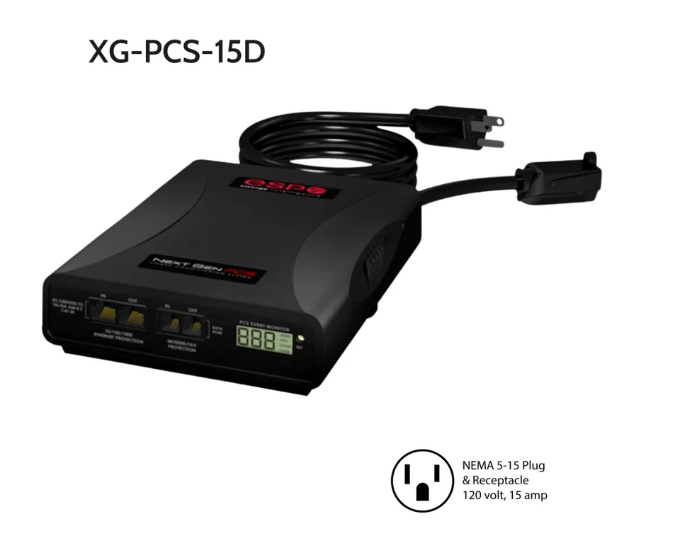 SURGEX ESP Next Gen ESP XG-PCS-15D Surge protector 120v 15a, networked - Image 1 of 3