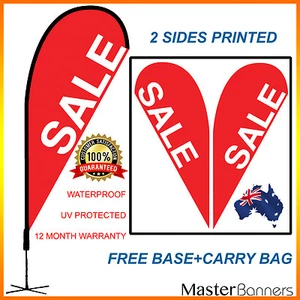 SALE Banner Flag Red Teardrop Kit Advertising Promotional Outdoor Indoor Sign - Picture 1 of 3