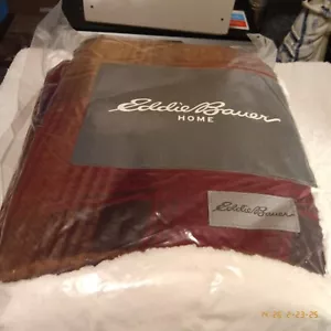 Eddie Bauer Home Throw Blanket Reversible Sherpa Fleece Nordic Plaid 50x70 NEW - Picture 1 of 3