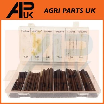 APUK 160 Pcs Metric Roll Pin Assortment Set 3mm - 10mm Dia. 40mm - 80mm Length Kit