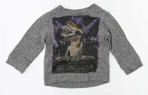 NEXT Boys Grey Crew Neck Animal Cotton Blend Jumper Size 3 Years - Picture 1 of 12