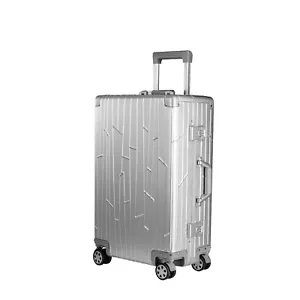 Koffer Aluminium Reisekoffer Silber Gundel Alu Trolley Check-in 66x43x23cm - Bild 1 von 12