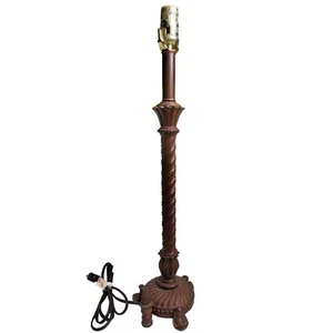 vintage spiral antiqued brown resin table lamp - Picture 1 of 3