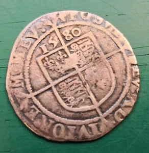 Moneda de seis peniques de plata Isabel de 1580 sp2572 #194 - Imagen 1 de 2