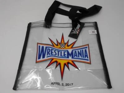 罕见! 全新授权 WWE 2017 Wrestlemania 33 透明托特包 限量版 S50 — 第 1/4 张图片