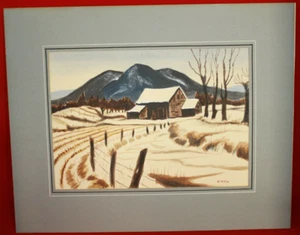 R. Forte Watercolor Winter Scene - Picture 1 of 2