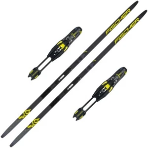 FISCHER RCR Skate Medium IFP Black/Yellow 176 Skis Race Skate XC Bindings NEW - Picture 1 of 7