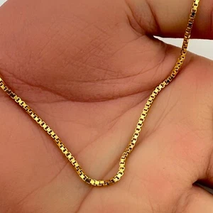 Milor Italien Vintage Gold über 925 Sterlingsilber Box Kette Halskette 34" 11,2 g - Bild 1 von 6