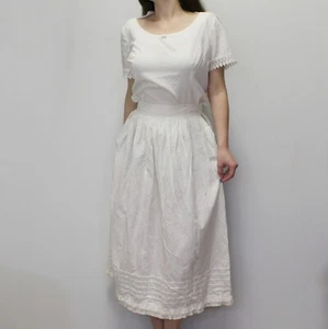 Vintage 50s Matching Outfit Set Short Sleeve Blouse High Waisted Maxi Skirt - Picture 1 of 13