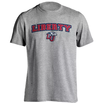 Liberty University Flames Arched Text With Logo Short Sleeve T-Shirt Tee - Image 1 of 4