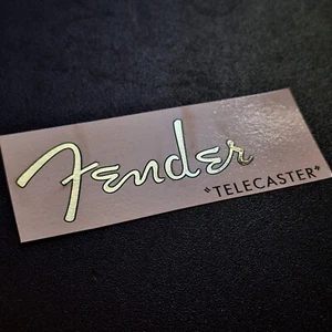Telecaster Headstock Decal Metallic Gold 50s Style for Guitars Waterslide NEW - Picture 1 of 1
