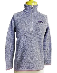 PATAGONIA Women's Better Sweater 1/4 Zip Fleece Jacket Purple Arm Pocket Sz S - Picture 1 of 8