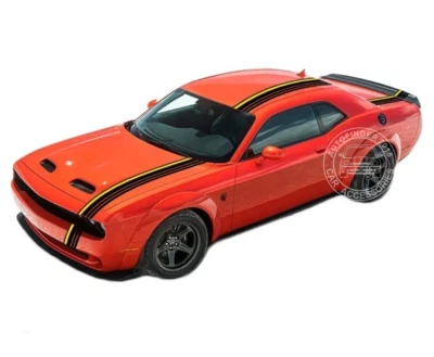 Racing Stripe Car Sticker For Dodge Charger Challenger Hood Roof Rear Decals - Image 1 of 4